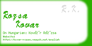 rozsa kovar business card